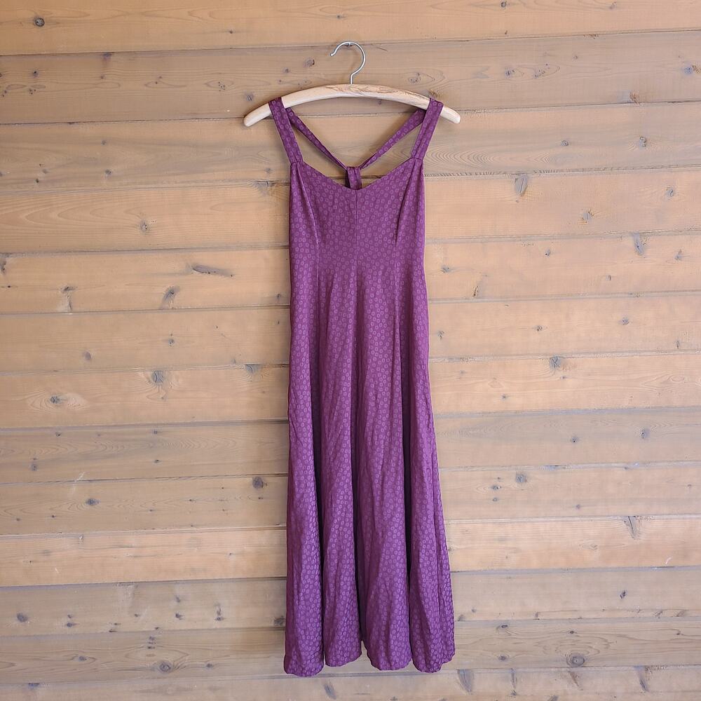Madewell Cami Maxi Dress NWT Dusty Burgundy 00 Satin Jacquard Twist Back Boho - Picture 2 of 4